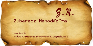 Zuberecz Menodóra névjegykártya